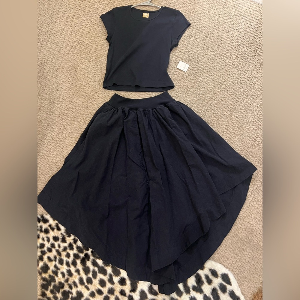 Free People Black A-Line Skirt and T-shirt Set - Picture 4 of 9